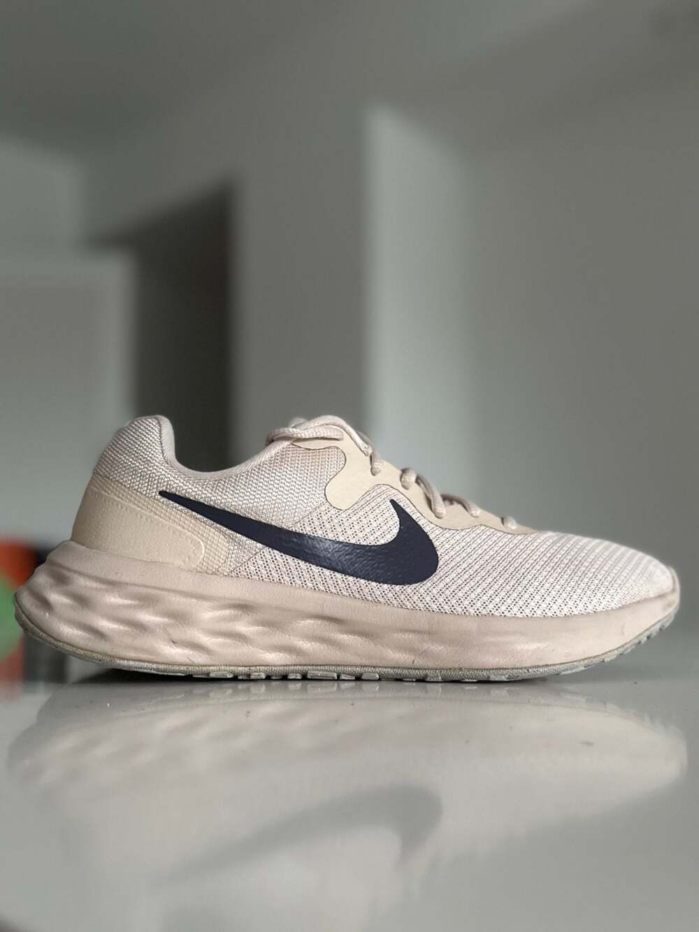 Nike Revolution 6 Next Nature Running Shoes - Oatmeal/Gridiron (DC3728-101)